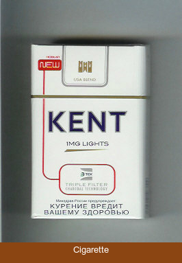 Kent USA Blend 1 mg Lights Triple Filter cigarettes hard box