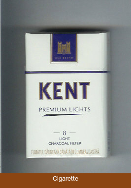 Kent USA Blend Premium Lights 8 Light Charcoal Filter cigarettes hard box