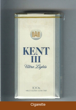 Kent III Ultra Lights 100s Mild Ultra-Low Tar cigarettes soft box