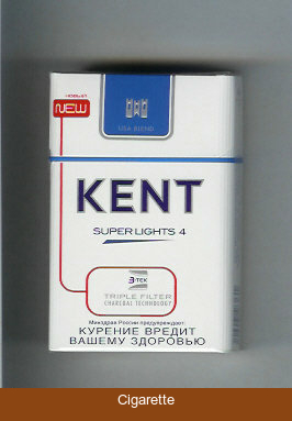 Kent USA Blend Super Lights 4 Triple Filter cigarettes hard box