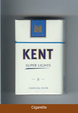 Kent USA Blend Super Lights 8 Charcoal Filter cigarettes hard box