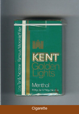 Kent Golden Lights Famous Micronite Filter Menthol cigarettes soft box