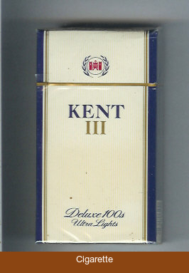 Kent III Deluxe 100s Ultra Lights cigarettes hard box