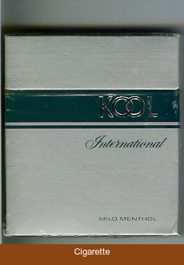 Kool International 100s Mild Menthol cigarettes wide flat hard box