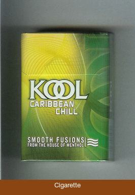 Kool Caribbian Chell Smooth Fusion From The House of Menthol cigarettes hard box