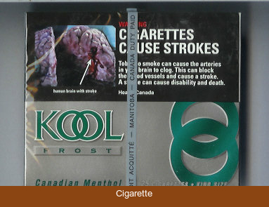 Kool Frost Canadian Menthol 25s cigarettes wide flat hard box