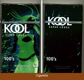 Kool Super Longs 100s True Menthol cigarettes hard box