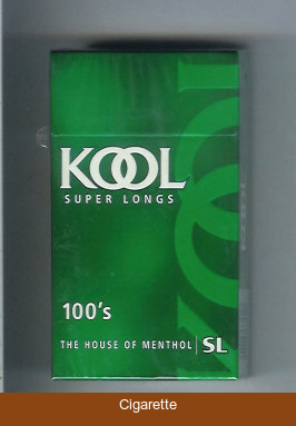 Kool Super Longs 100s The House of Menthol cigarettes hard box