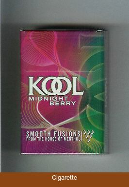 Kool Midnight Berry Smooth Fusion From The House of Menthol cigarettes hard box