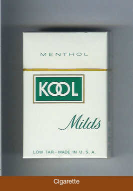 Kool Milds Menthol white and green cigarettes hard box