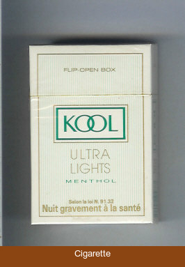 Kool Ultra Lights Menthol cigarettes hard box