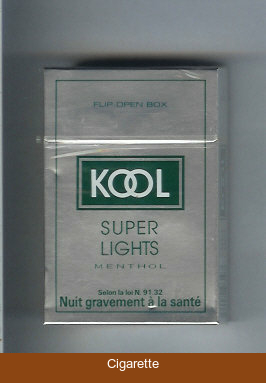 Kool Super Lights Menthol cigarettes hard box