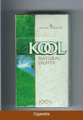 Kool Natural Lights 100s Menthol cigarettes hard box