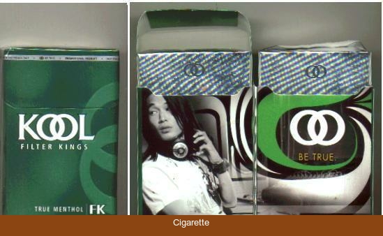 Kool Filter Kings True Menthol cigarettes hard box
