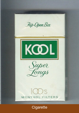 Kool Super Longs 100s Menthol Filters cigarettes hard box