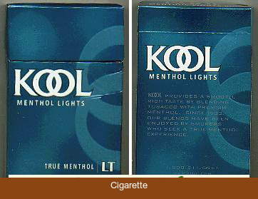 Kool Menthol Lights cigarettes hard box