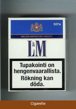 L&M Mellow Distinctively Smooth Blue Label 30s cigarettes hard box