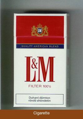 L&M Quality American Blend Filter 100s cigarettes hard box