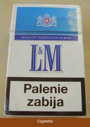 L&M Quality American Blend Blue Label cigarettes hard box