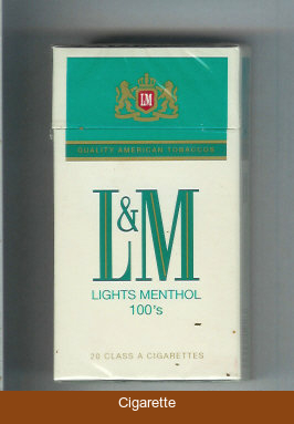 L&M Quality American Tobaccos Lights Menthol 100s cigarettes hard box
