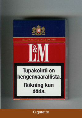 L&M Mellow Distinctively Smooth Full Flavor cigarettes hard box