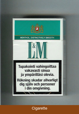 L&M Menthol Distinctively Smooth Menthol Cool cigarettes hard box