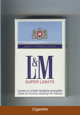 L&M Quality American Blend Super Lights cigarettes hard box