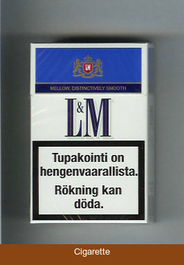 L&M Mellow Distinctively Smooth Blue Label cigarettes hard box