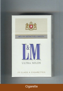 L&M Mellow Distinctively Smooth Ultra Milds cigarettes hard box