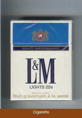 L&M Quality American Blend Lights blue Lights 25s cigarettes hard box