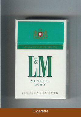 L&M Mellow Distinctively Smooth Menthol Lights cigarettes hard box