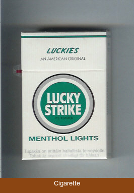 Lucky Strike Luckies An American Original Menthol Lights cigarettes hard box