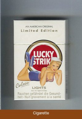 Lucky Strike Lights Coleen cigarettes hard box