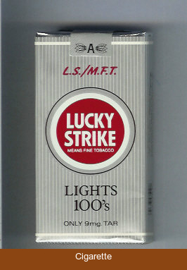 Lucky Strike Lights 100s L.S.M.F.T. cigarettes soft box