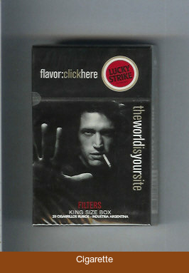 Lucky Strike FlavorChickHereTheWorldIs Filters hard box cigarettes