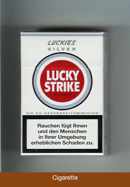 Lucky Strike Luckies Silver Lights cigarettes hard box