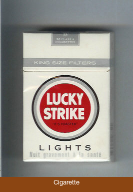 Lucky Strike Lights white cigarettes hard box