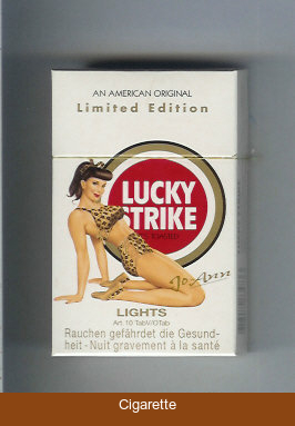 Lucky Strike Lights Jo-Ann cigarettes hard box