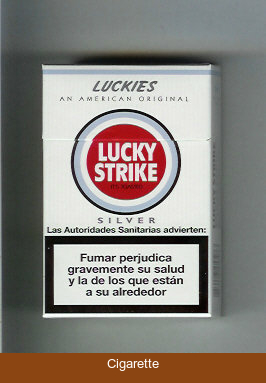 Lucky Strike Luckies An American Original Silver cigarettes hard box