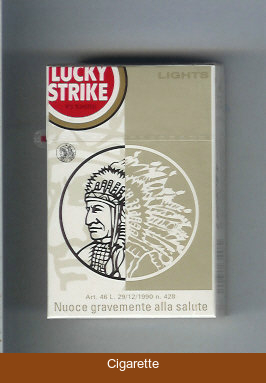 Lucky Strike Lights cigarettes hard box
