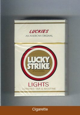Lucky Strike Luckies An American Original Lights hard box cigarettes