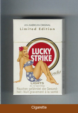 Lucky Strike Lights Cindy cigarettes hard box