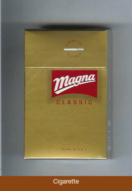 Magna Classic Blend of USA gold and red cigarettes hard box