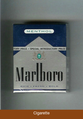 Marlboro Menthol silver and blue cigarettes hard box