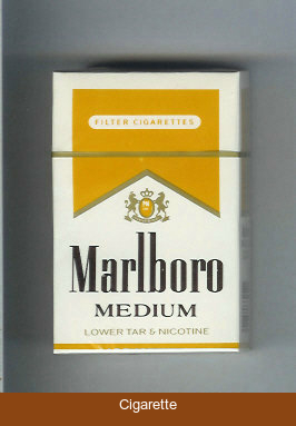 Marlboro Medium white and yellow cigarettes hard box