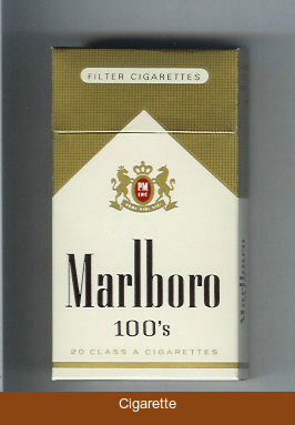 Marlboro gold and white 100s cigarettes hard box