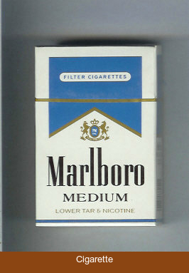 Marlboro Medium white and blue cigarettes hard box