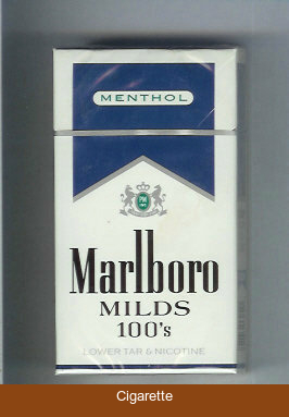Marlboro Milds Menthol white and blue 100s cigarettes hard box