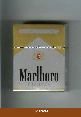 Marlboro Lights silver and gold cigarettes hard box
