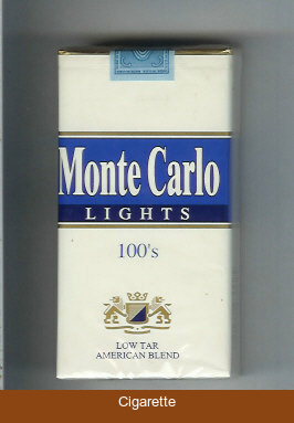 Monte Carlo Lights 100s Low Tar American Blend Cigarettes soft box